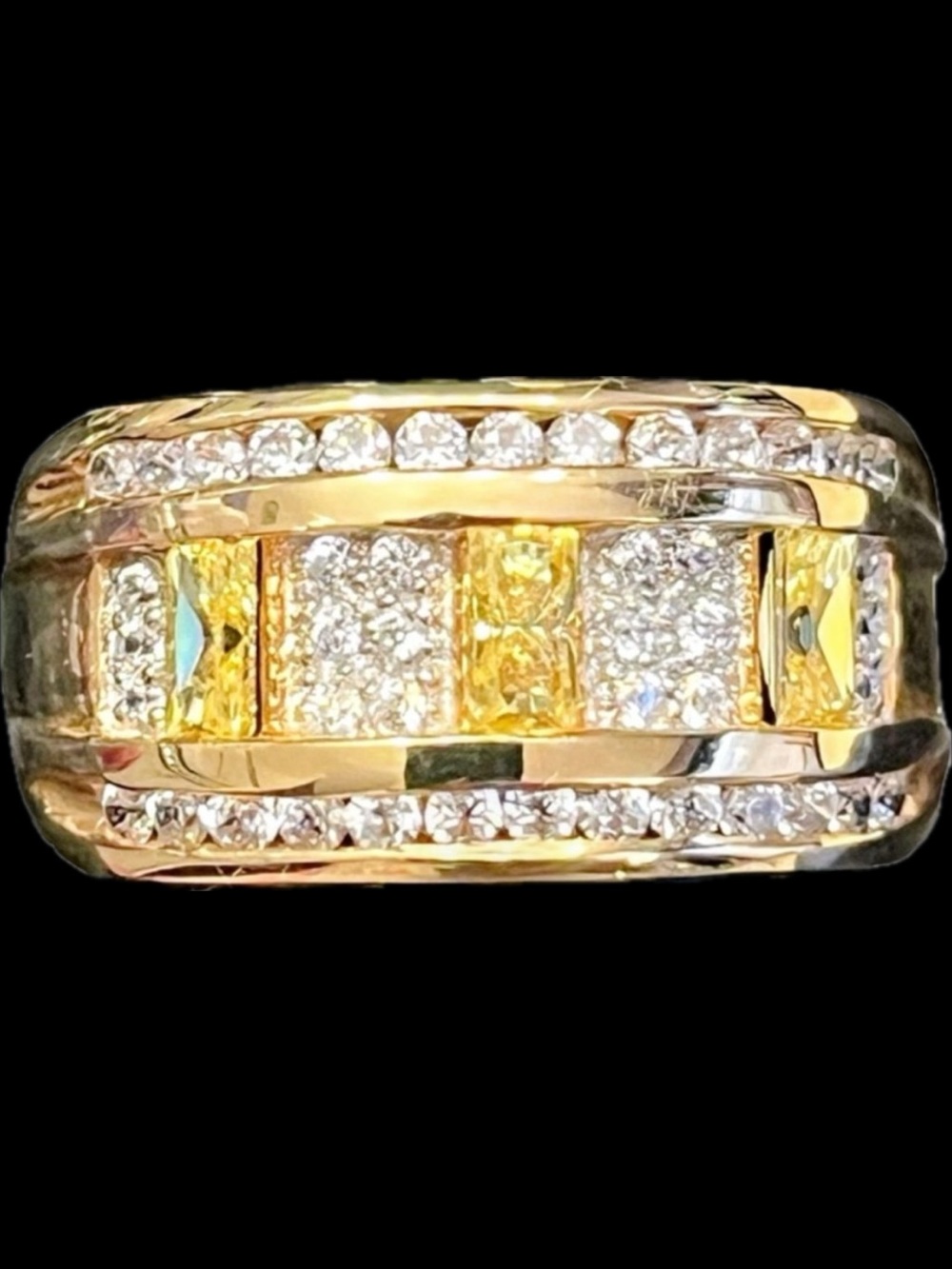 14k Solid Gold Victoria Wieck Vintage estate Absolute cz White Canary Ring HSN